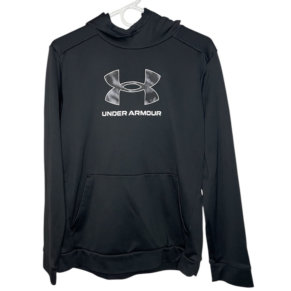 Under Armour Black/Mod Gray Loose Fit  Armour Fleece Big Logo Hoodie-Youth XL